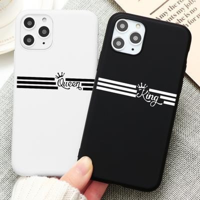 Пара Король и Королева Чехол для телефона для iPhone 12 11 Pro X XR XS Max 8 7 6 Plus SE 2020 Samsun