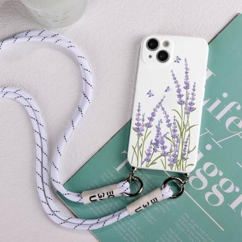 Авокадо Цветок Crossbody Ожерелье Шнур Шнур Шнур шнурки Чехол для телефона для iPhone 13 12 11 Pro S