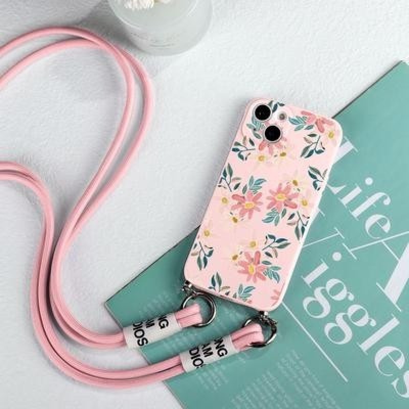 Авокадо Цветок Crossbody Ожерелье Шнур Шнур Шнур шнурки Чехол для телефона для iPhone 13 12 11 Pro S