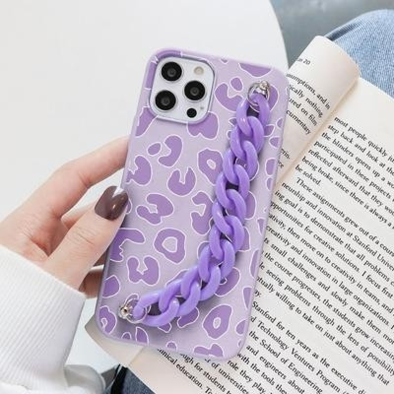 Пары Леопардовый принт Цепи Чехол для телефона для iPhone 11 12 Pro 8 7 6 Plus X XR XS Max SE 2020 X