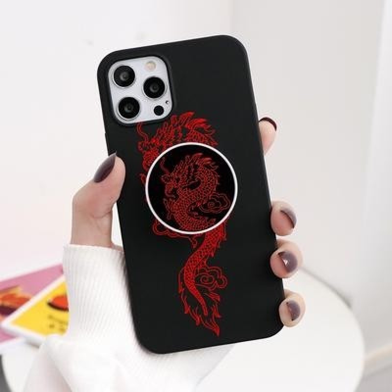Dragon Animal Pattern Складной держатель Крышка для Samsung Galaxy A20s S30 S10e F12 iPhone 13 12 11