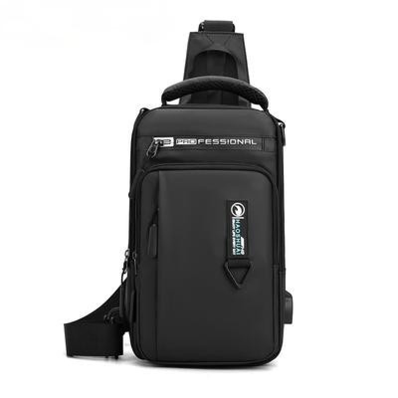 Мужчины Нейлон Водонепроницаемый телефон Сундук Сумка USB Малый Crossbody Слинг Сумка Рюкзак Одно пл