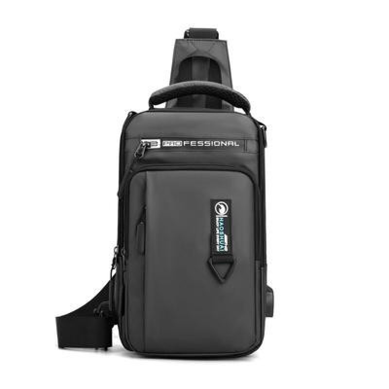 Мужчины Нейлон Водонепроницаемый телефон Сундук Сумка USB Малый Crossbody Слинг Сумка Рюкзак Одно пл