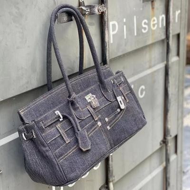Большая емкость Женщины Tote Сумочка Джинсовая Энима Элегантная Леди Плечо Crossbody Сумки Высокое к