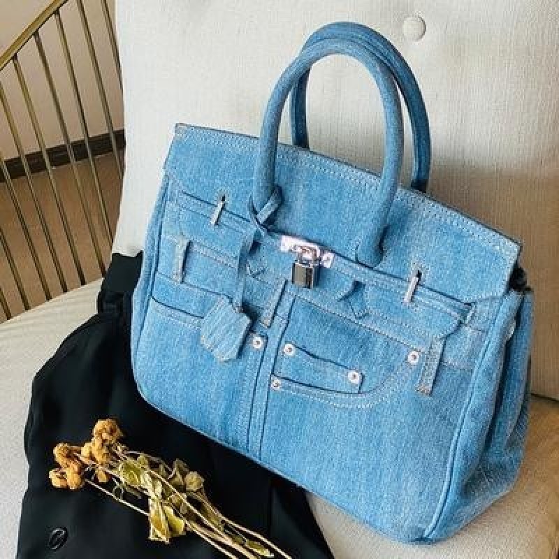 Большая емкость Женщины Tote Сумочка Джинсовая Энима Элегантная Леди Плечо Crossbody Сумки Высокое к