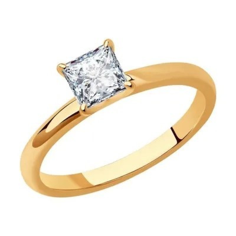SOKOLOV Diamonds, Кольцо из золота с бриллиантом, 9010101-47, бриллиант gia, украшение из красного з