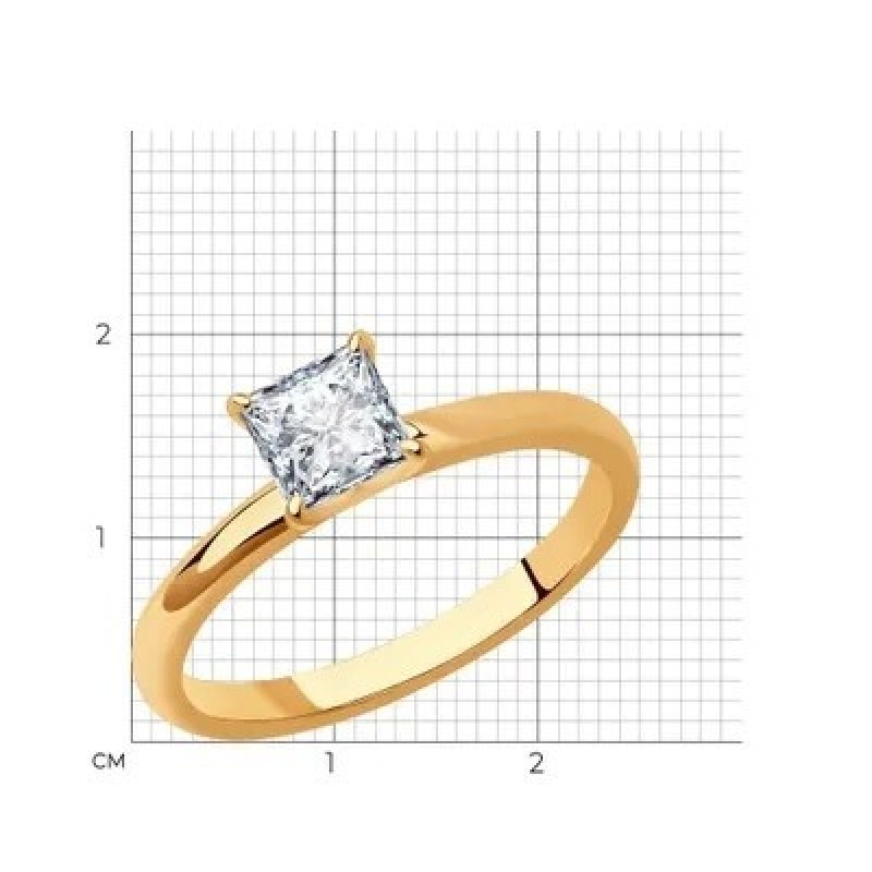 SOKOLOV Diamonds, Кольцо из золота с бриллиантом, 9010101-47, бриллиант gia, украшение из красного з
