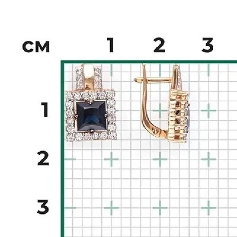 PLATINA Серьги с английским замком из красного золота 585 пробы c сапфиром и бриллиантами