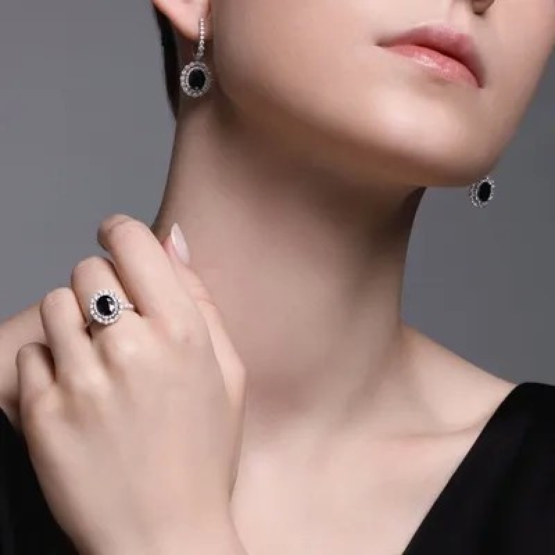 SOKOLOV Diamonds, Серьги из белого золота с бриллиантами и сапфирами, 2021098-3, декоративные, 585 п