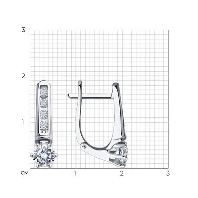 SOKOLOV Diamonds, Серьги из белого золота с бриллиантами, 9020042-36, декоративные, 585 проба