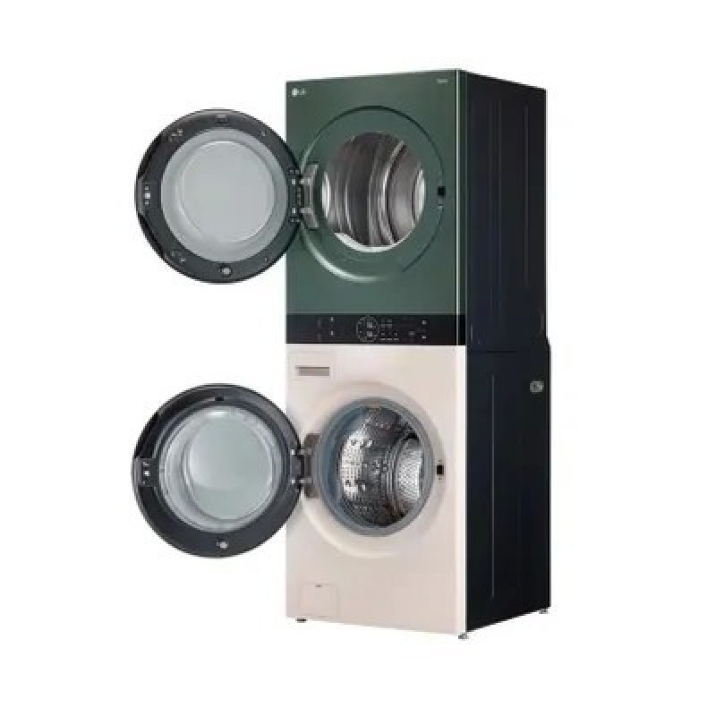Стиральная машина LG Wash Tower Objet W1S1CVKK2HM, бежевый, зеленый