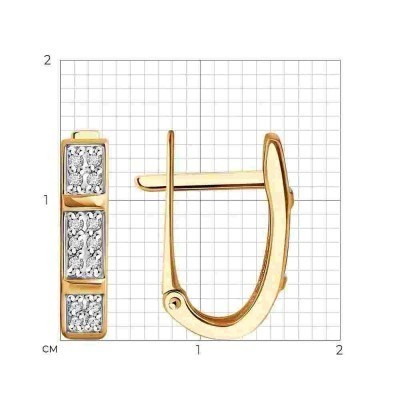 Diamant, Серьги из золота с бриллиантами, 51-220-01986-1, декоративные, украшение из красного золота