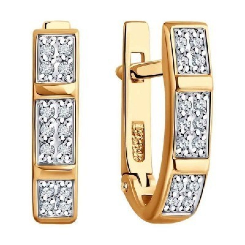 Diamant, Серьги из золота с бриллиантами, 51-220-01986-1, декоративные, украшение из красного золота